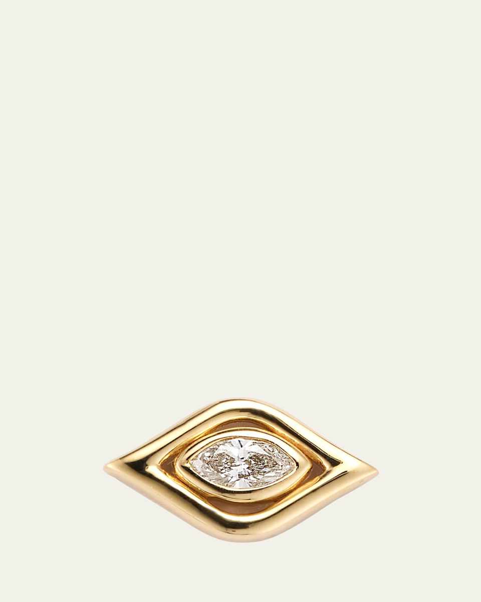 14k Marquise Evil Eye Stud Earring, Single